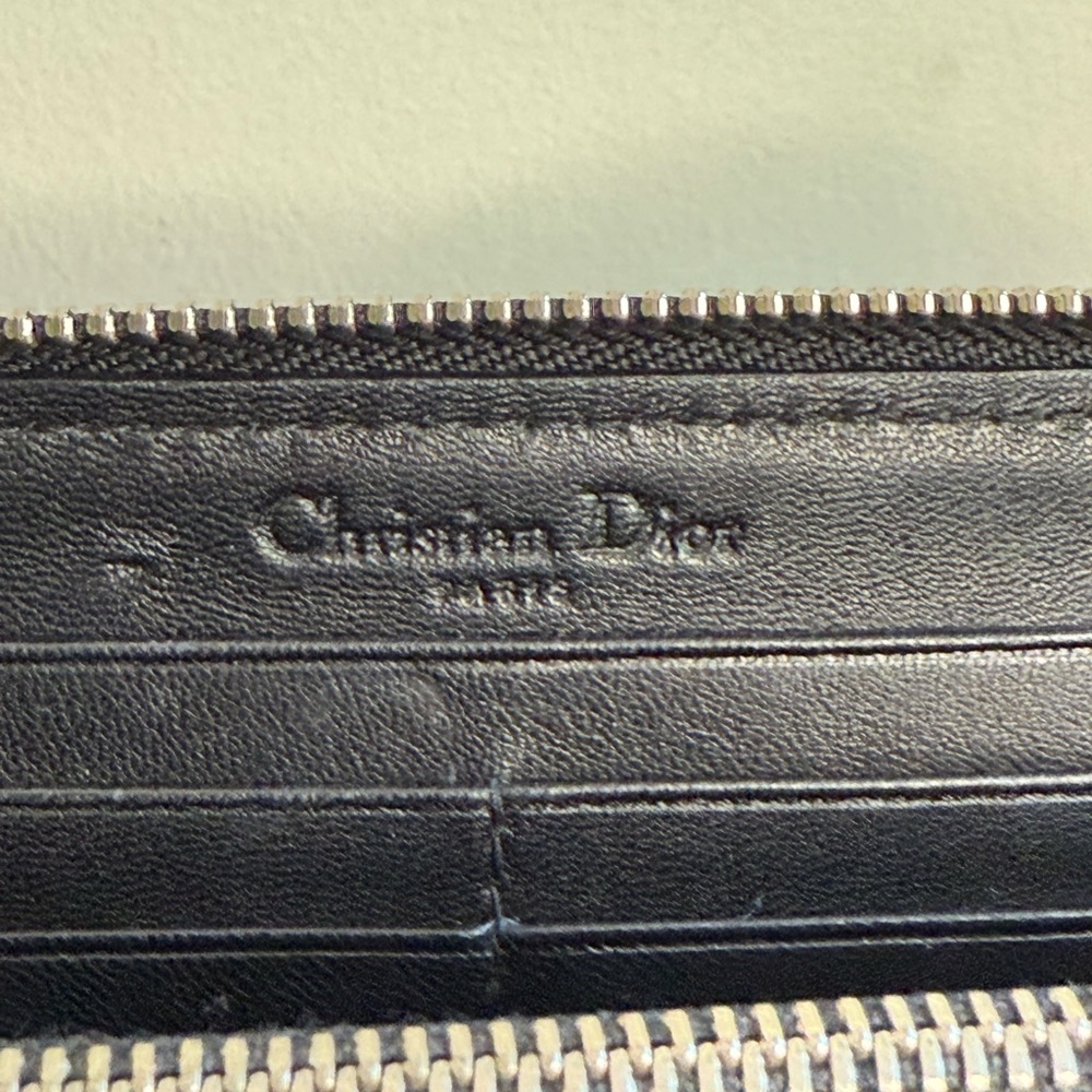 Christian Dior Trotter Oblique Enamel Patent Leather Zip Around Long Wallet - Picture 8 of 9